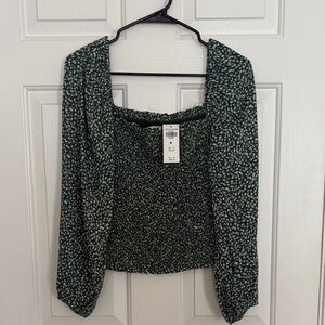 Abercrombie Green Floral Top